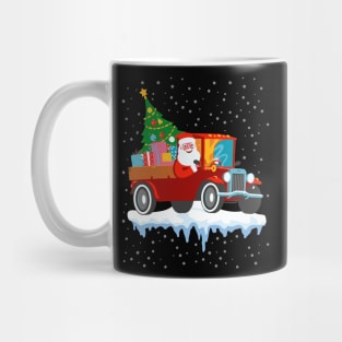 Red jeep pine tree Funny Merry Christmas family pajama Mug